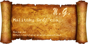 Malitsky Grácia névjegykártya